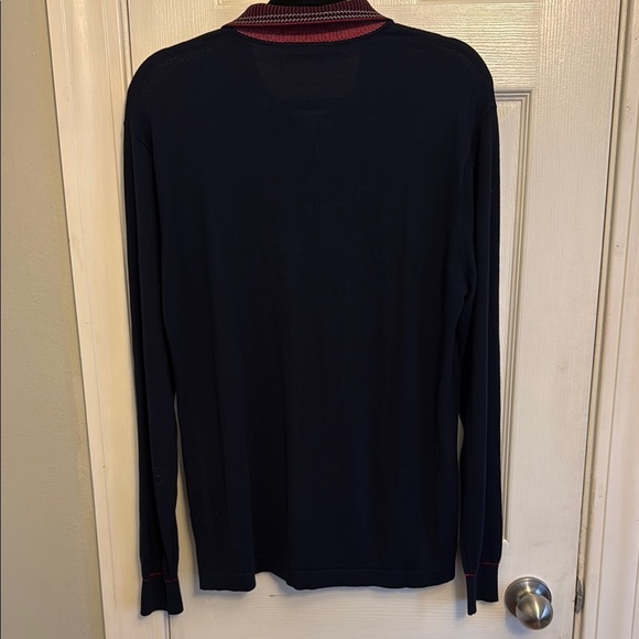 Giorgio Armani Golf Sport Navy and Red Men's Shirt #171 - Picture 6 of 11